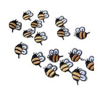 WTAXBH Ecusson Thermocollant Autocollant de Broderie Mini Abeille Jaune, 20 pièces/lot, Patchs à Repasser for vêtements, Accessoires de Broderie appliqués, Bricolage(Mini Bee 20pcs A)