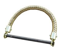 WTAXBH Poignée de Sac en Forme de D Luggage Handle Screws Hexagonal Leather Stick Tube Iron Rod Braided Strap Handle Hardware Accessories Gold, Silver and Black Buckle(Gold 110mm)