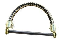 WTAXBH Poignée de Sac en Forme de D Luggage Handle Screws Hexagonal Leather Stick Tube Iron Rod Braided Strap Handle Hardware Accessories Gold, Silver and Black Buckle(Black Gold 130mm)