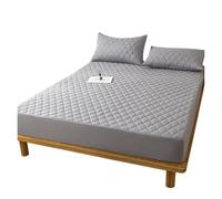 WTAXBH Pprotege Matelas Drap-Housse en Coton Super épais et Chaud avec Bandes élastiques, Housse de Matelas imperméable for lit Double, décoration d'intérieur Luxe(Grey,140x200x30cm)