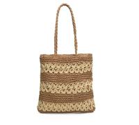 WTAXBH Sacs en Tressée Sac en paille tressée, portefeuille rétro for femme, sac à main en rotin, sac fourre-tout de plage, une merveille de voyage