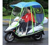 WTBHDUK Parapluie de Moto entièrement fermé pour Scooter, Protection Solaire et Pluie, imperméable, Universel, Bleu B