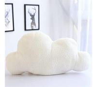 WTD Coussin en peluche, motif de nuage - Coussin décoratif en tissu - Cadeau d'anniversaire pour enfants, maison, chambre à coucher - Blanc, 38 x 22 cm