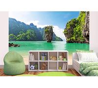 WTD Mantiburi Papier peint photo non tissé Motif île en Thaïlande 375 x 250 cm (avec colle) - Papier peint non tissé Panoramique Mural - Papier peint mural - Prêt à être monté