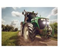 WTD Mantiburi Papier peint photo pour chambre d'enfant Motif tracteur avec colle - Pour chambre d'adolescent - Art nouveau garçon - Papier peint non tissé - Prêt à monter (368 x 254 cm)