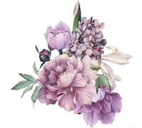 WTD Sticker mural amovible pour salon, chambre à coucher, salle de jeux et décoration d'intérieur Motif pivoine