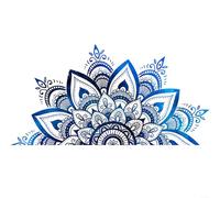 WTD Sticker mural en vinyle Motif mandala lotus et fleur de lotus avec datura pour décoration de portes, murs et vitres