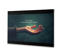 WTD Toile décorative pour salle de bain Motif Take My Hand We Will Get Through This Together 20 x 30 cm