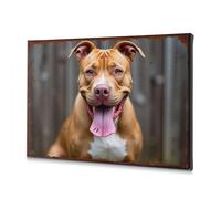 WTD Toile décorative pour salon Motif chien heureux avec sa langue ouverte 20 x 30 cm