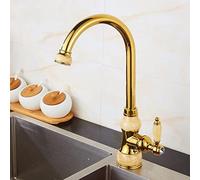 WTEPNQQDI Robinet d'évier de Cuisine for Bar Farmhouse Commercial, Robinet mitigeur en Laiton doré Type Gourde, robinets avec Jade Luxe, d'eau Chaude Froide(Gold,with Hose Size 9-16)