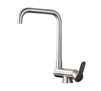 WTEPNQQDI Robinet d'évier de Cuisine for Bar Farmhouse Commercial, Robinet Rotatif à fenêtre intérieure, d'eau Chaude et Froide Rabattable, mitigeur Noir Basse(Brushed Nickel a)