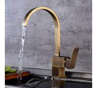 WTEPNQQDI Robinet d'évier de Cuisine for Bar Farmhouse Commercial, robinets en Laiton, Robinet d'eau, pivotant à 360 °, mélangeur Bronze Antique, Support Unique monotrou(Type C)