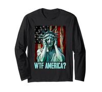 WTF America Statue de la Liberté pleurant Vieilli Manche Longue