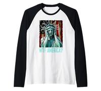WTF America Statue de la Liberté pleurant Vieilli Manche Raglan
