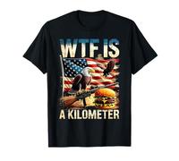 WTF est un pistolet à hamburger American Eagle patriotique amusant d'un kilomètre T-Shirt