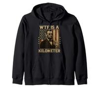 WTF Is A Kilometer Abraham Lincoln Drapeau américain du 4 juillet Sweat à Capuche