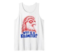 WTF is A Kilometer Funny Patriotic Eagle USA Humor Débardeur