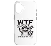 WTF - Où est la Nourriture ? Une Question de Raton Laveur Coque pour iPhone 16