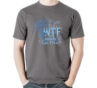 WTF Où Est Le Poisson, Les Pêcheurs, Le Pêcheur, L'Hameçon, Le Lac T-Shirt De Sport Col Rond T-Shirts Manches Courtes Sportswear pour Gym Yoga Pêche XXL