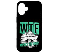 WTF Where's The Ferry Funny Summer Island Voyage Sea Humour Coque pour iPhone 16