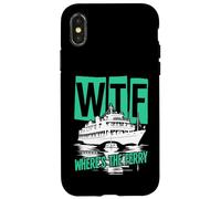 WTF Where's The Ferry Funny Summer Island Voyage Sea Humour Coque pour iPhone X/XS
