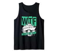 WTF Where's The Ferry Funny Summer Island Voyage Sea Humour Débardeur