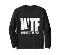 WTF Where's The Fish Funny Bold Fishing Lovers Minimaliste Manche Longue