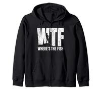 WTF Where's The Fish Funny Bold Fishing Lovers Minimaliste Sweat à Capuche