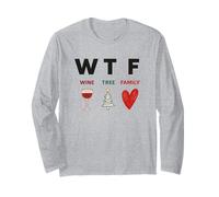 WTF Wine Tree Family - Design Noël Drôle Vin Sapin Famille Manche Longue