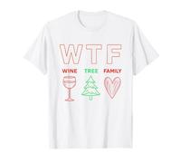 WTF Wine Tree Family - Design Noël Drôle Vin Sapin Famille T-Shirt