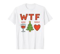 WTF Wine Tree Family - Design Noël Drôle Vin Sapin Famille T-Shirt