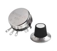 WTH118-2W Potentiomètre à couche de carbone 10K Ohm 2W Arbre rond unique avec bouton rotatif pour mélangeur audio radio contrôle de la température