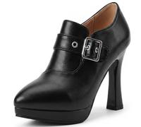 Wtharosa Bottines À Plateforme Femme Bout Pointu Talon Aiguille Bride À Boucle Fermeture Éclair Latérale Bottes De Club Bottines De Fête pour Sortie Nocturne Et Événements Spéciaux