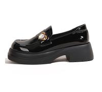 Wtharosa Chaussures de Bureau Professionnelles Mocassins à Plateforme avec Boucle en Strass pour Réunions et Trajet Quotidien,Noir,41 EU