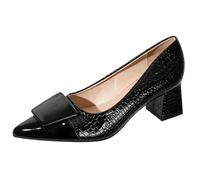 Wtharosa Escarpins À Talon Bloc Femme Bout Pointu Style Professionnel Chaussures De Bureau À Enfiler Escarpins Business Casual Et Chaussures Habillées pour Tenue d'entreprise,Noir,38 EU