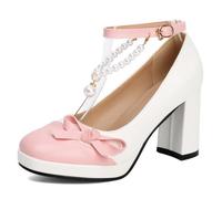 Wtharosa Talons Bloc Taille Forte Femme Noeud Perle Soirée