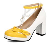 Wtharosa Talons Bloc Taille Forte Femme Noeud Perle Soirée