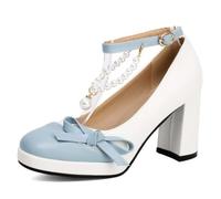 Wtharosa Talons Bloc Taille Forte Femme Noeud Perle Soirée