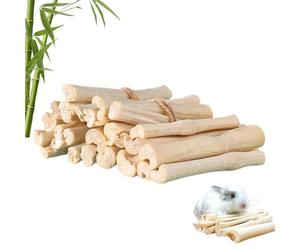 Wtirey Bâtons à mâcher en bambou pour petits animaux - Jouets pour lapins, hamster et cochon d'Inde, jouets à mâcher pour lapin et briser l'ennui, accessoires pour lapin