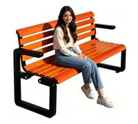 WTJDCCY Banc de Jardin, Banc de Parc en Bois pour 2 à 3 Personnes avec Dossier et Accoudoirs, Structure en Fonte, Idéal pour Terrasse et Pelouse(150x54x79cm/59x21x31in)
