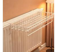 WTJDCCY Cache Radiateur Ajustable avec Étendoir à Linge, Etagere Metal Résistante Aux Hautes Températures, Tablette de Radiateur pour du Salon et De La Chambre(White,50x20x4cm/20x8x2in)