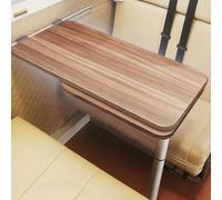 WTJDCCY Table Camping Car Amovible, Table de Repas Pliable Double,Rotation à 360° pour Le Plateau Inférieur, Base Renforcée pour Camping Car, Bateau, Yacht, Caravane(Brown)