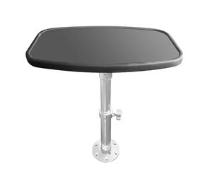 WTJDCCY Table Camping Car avec Pied de Rable Reglable en Aluminium, Table de Bateau Télescopique, Design Amovible, Fixation par Base Filetée aux Camping Cars, Caravanes, Yachts