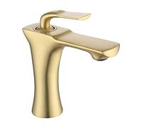 WTKFXVYHU Bassin Robinet Brosse Or Laiton Salle De Bains Lavabo Mitigeur Trou Pont Vintage Lavage Chaud et Froid Grue(Nero)