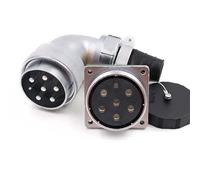 WTKFXVYHU Connecteur Circulaire étanche TV+Z WF55/7 Broches mâle coudé à Angle Droit et Femelle