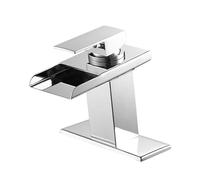 WTKFXVYHU Laiton LED Cascade Salle de Bain Bassin Robinet Production d'énergie hydroélectrique Changement Couleur Chaud Froid Grue évier mitigeur(Sliver)