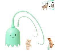WTKYLMP Swinging Tail Cat Toy, Automatic Silicone Tail Teaser Toy 2 in 1,Auswinging Tail Cat Toy,Bite-Resistant Automatic Rotating Charging Pet Toy Cat Wand Toys for Indoor Cats (Green 1PCS)