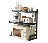 WTLONBF Étagère de comptoir de Cuisine, étagère Extensible et réglable en Hauteur pour Four à Micro-Ondes, Support Robuste pour ustensiles de Cuisine et Grille-Pain (Noir)