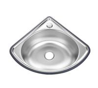 WTLONBF Évier d'angle Mural en Acier Inoxydable, à Une cuve, idéal pour Camping-Car, Bateau, Salle de Bain, Cuisine, Restaurant, Gain de Place (CD)