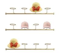 WTLONBF Présentoir à Chapeaux autoportant doré 60/80/100 cm, Support Horizontal pour Chapeaux de Cowboy, Facile à Installer, étagère de Rangement pour écharpes pour la Maison